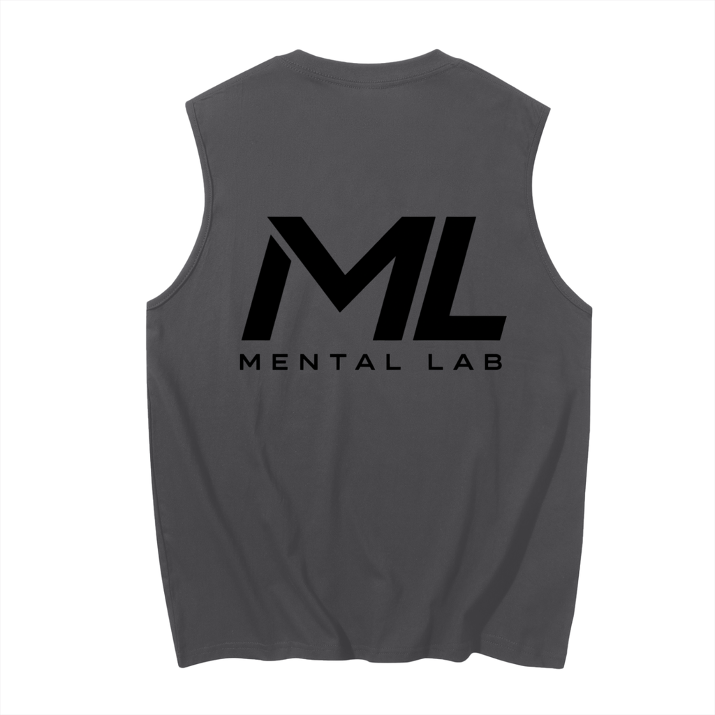 Mental Lab Men's Sleeveless 100% pure cotton Gym Vest