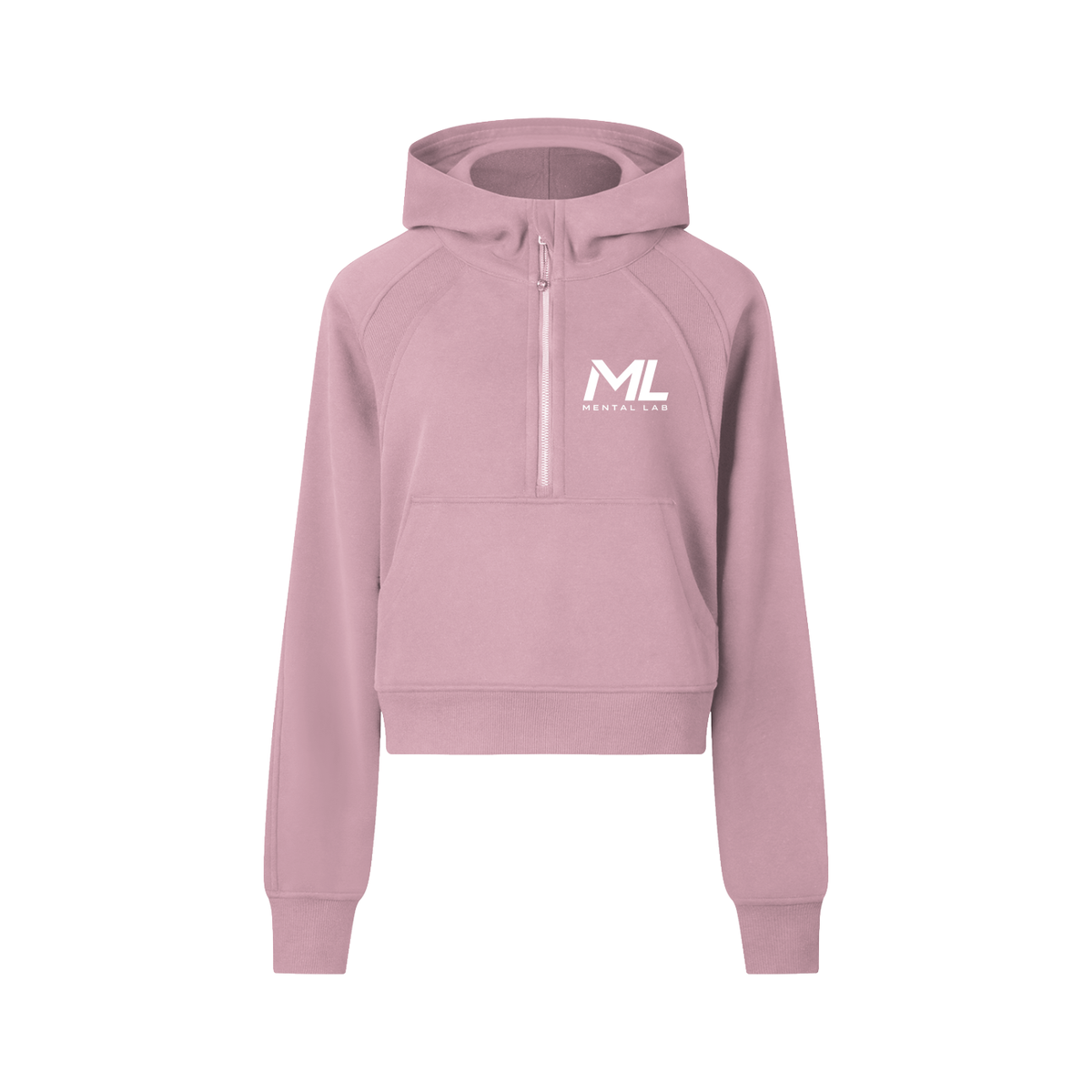 Womens Mental Lab Cropped Half-Zip Hoodie