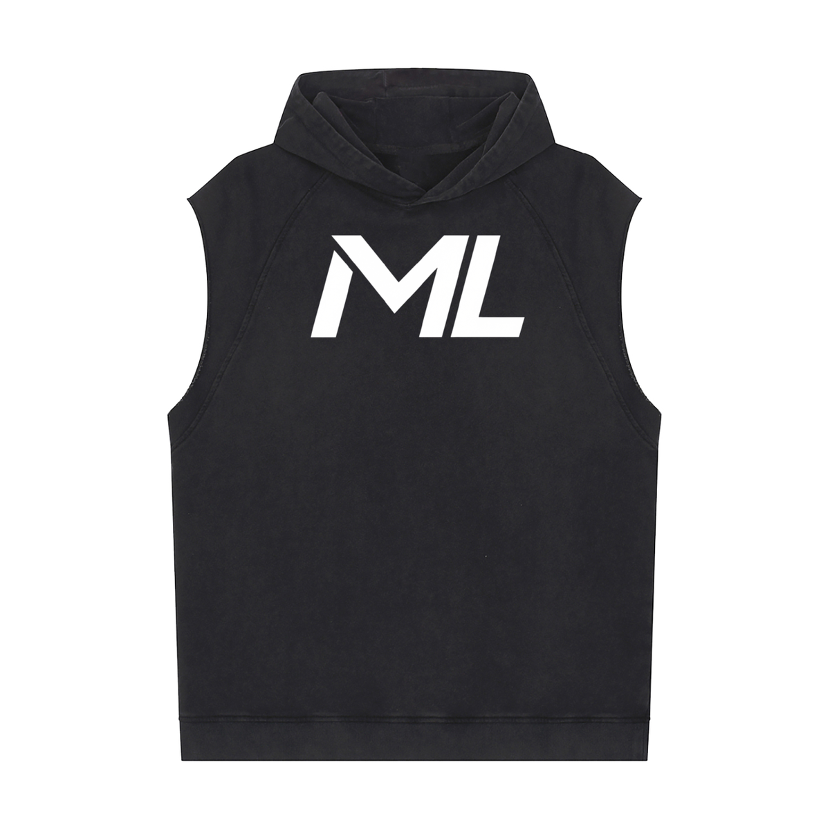 Mental Lab Mens Snow Washed Sleeveless Gym hoodie