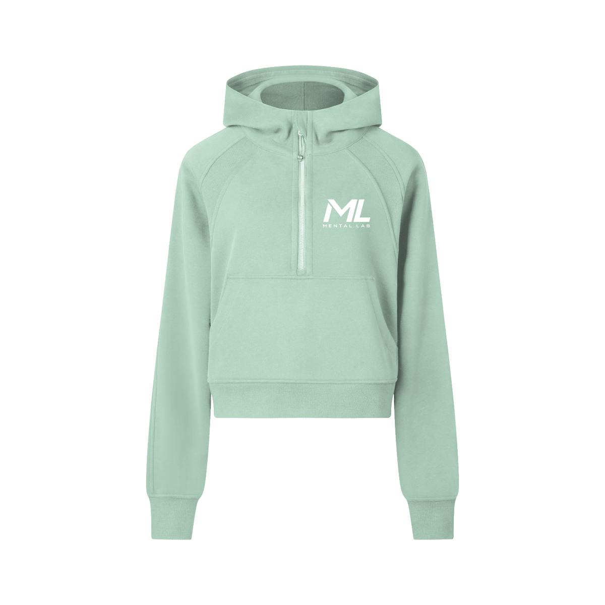 Womens Mental Lab Cropped Half-Zip Hoodie